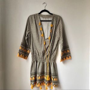Tribal print jumper with tassel detail